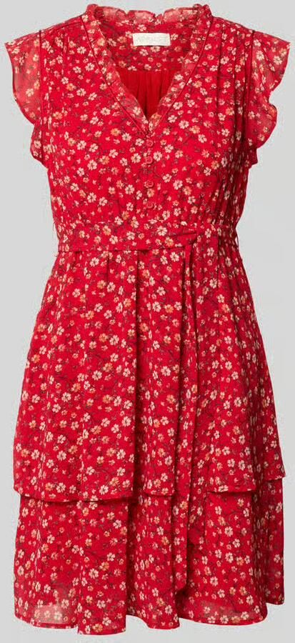 Apricot Minijurk met een all-over bloemenprint - Foto 2