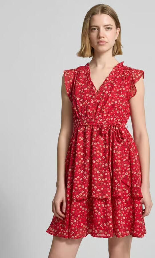 Apricot Minijurk met een all-over bloemenprint - Foto 2