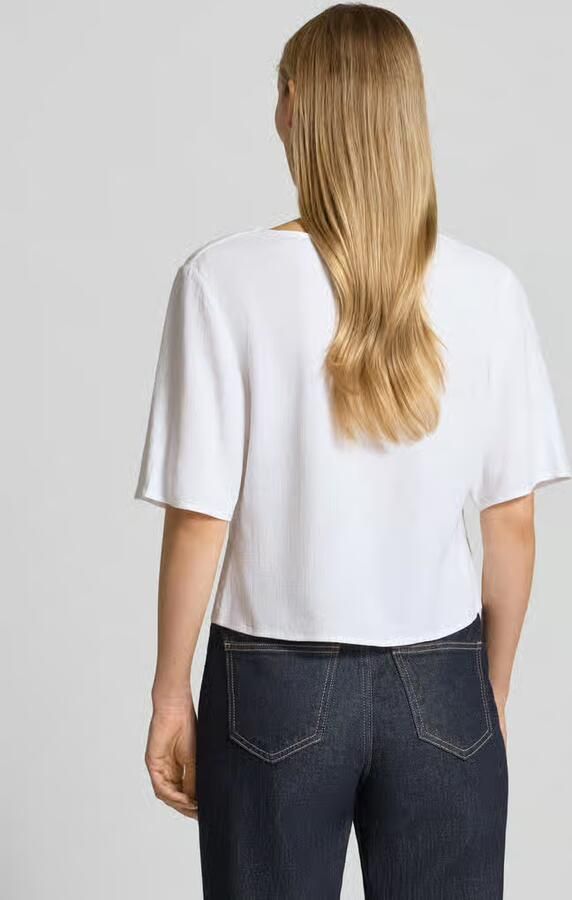 Apricot Overhemdblouse van viscosemix met linnen-aandeel - Foto 3
