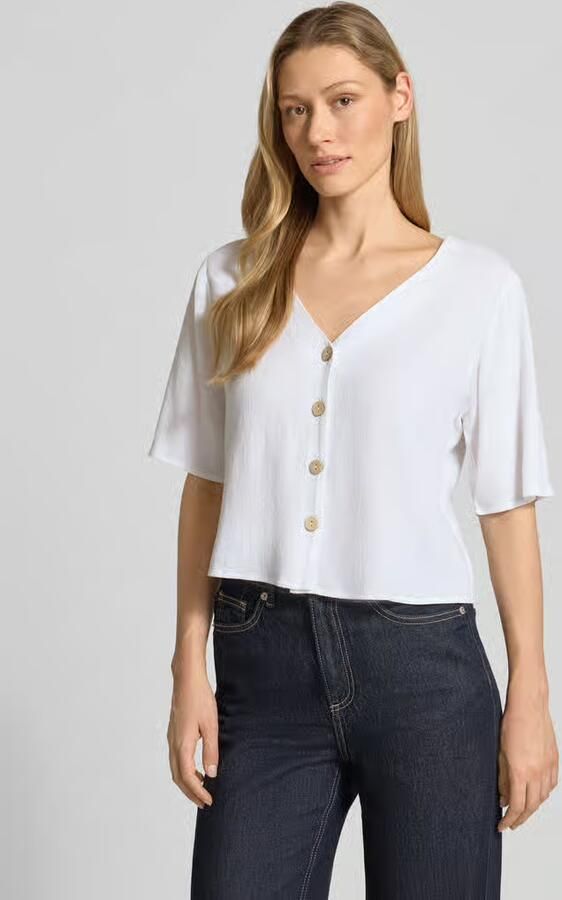Apricot Overhemdblouse van viscosemix met linnen-aandeel - Foto 4