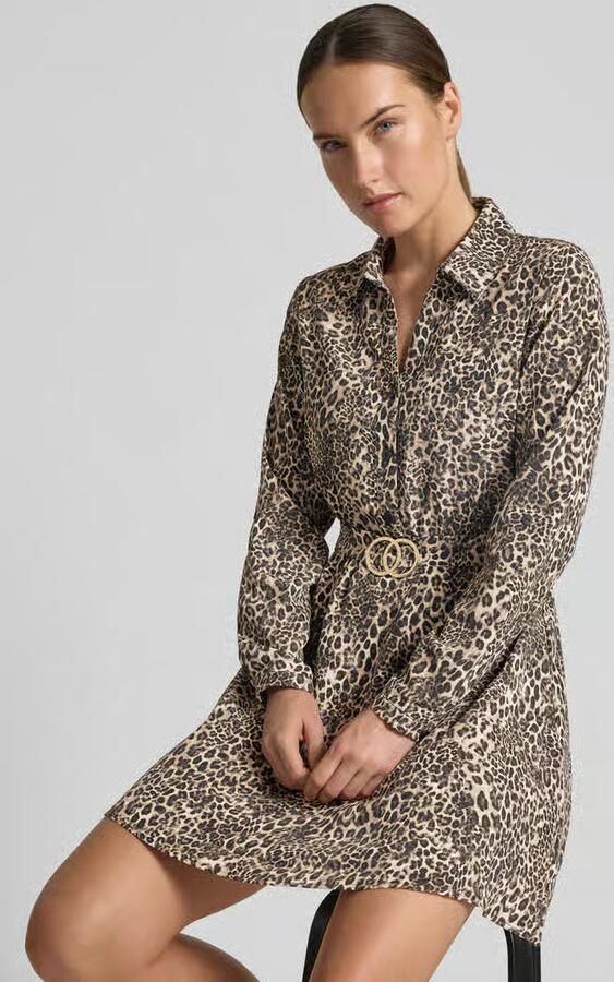 Apricot Overhemdjurk in all-over look met riem - Foto 2