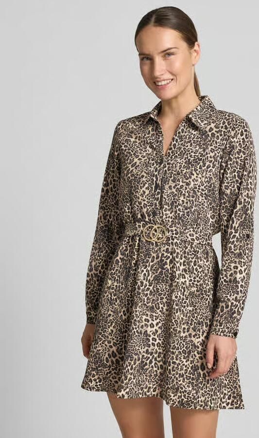 Apricot Overhemdjurk in all-over look met riem - Foto 2