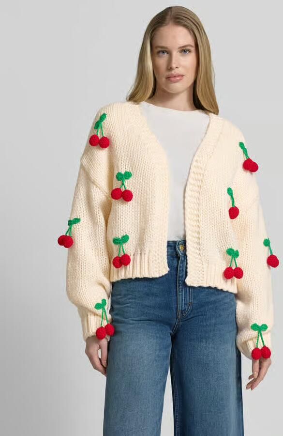 Apricot Oversized gebreid jack met sierapplicatie - Foto 2