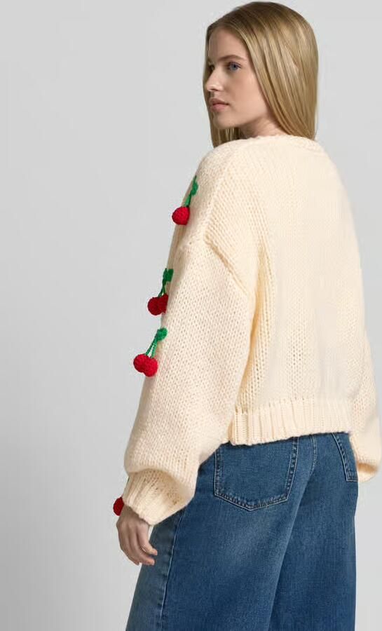 Apricot Oversized gebreid jack met sierapplicatie - Foto 3