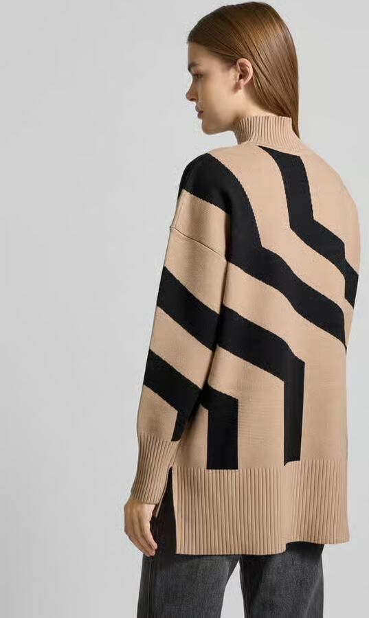 Apricot Gebreide pullover van viscosemix met opstaande kraag - Foto 6