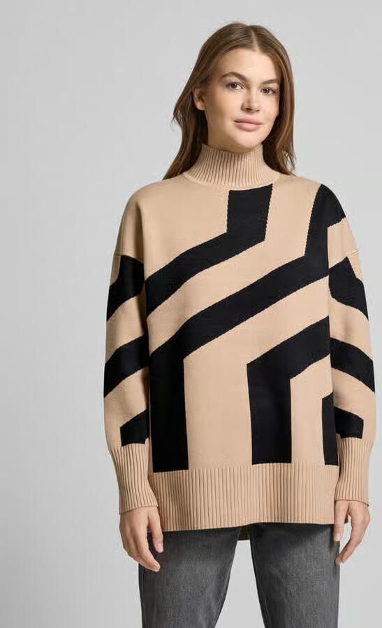 Apricot Gebreide pullover van viscosemix met opstaande kraag - Foto 4