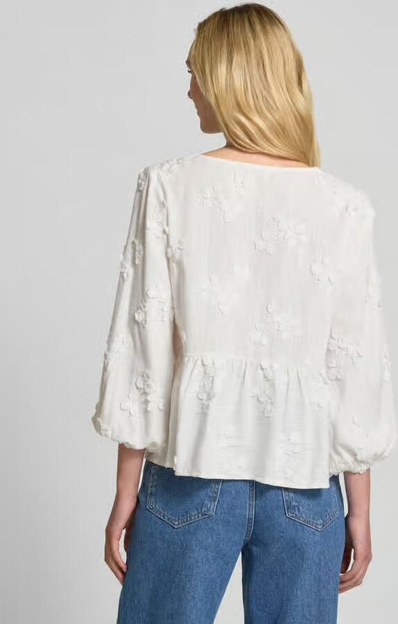 Apricot Regular fit blouse van mix van viscose en linnen met vetersluiting