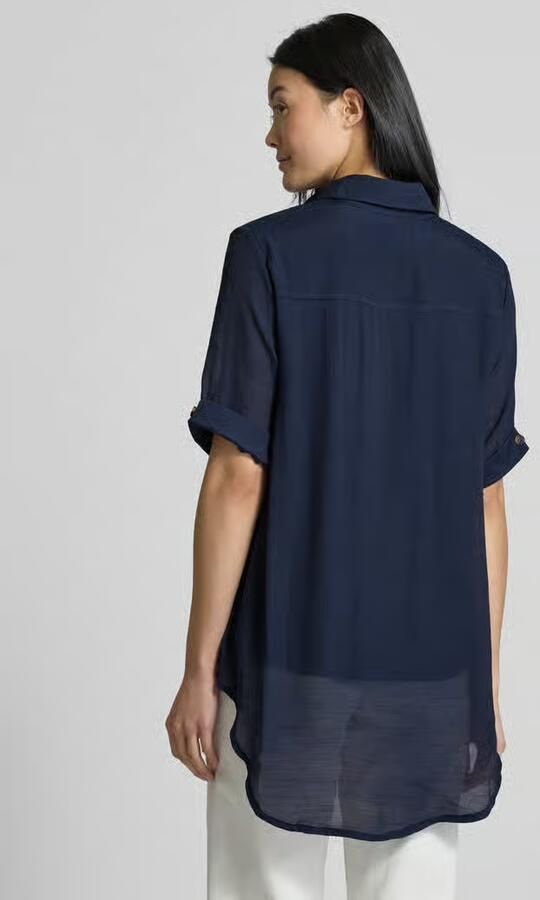 Apricot relaxed fit blouse van viscosemix met platte kraag