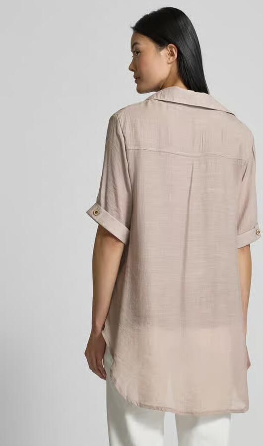 Apricot relaxed fit blouse van viscosemix met platte kraag