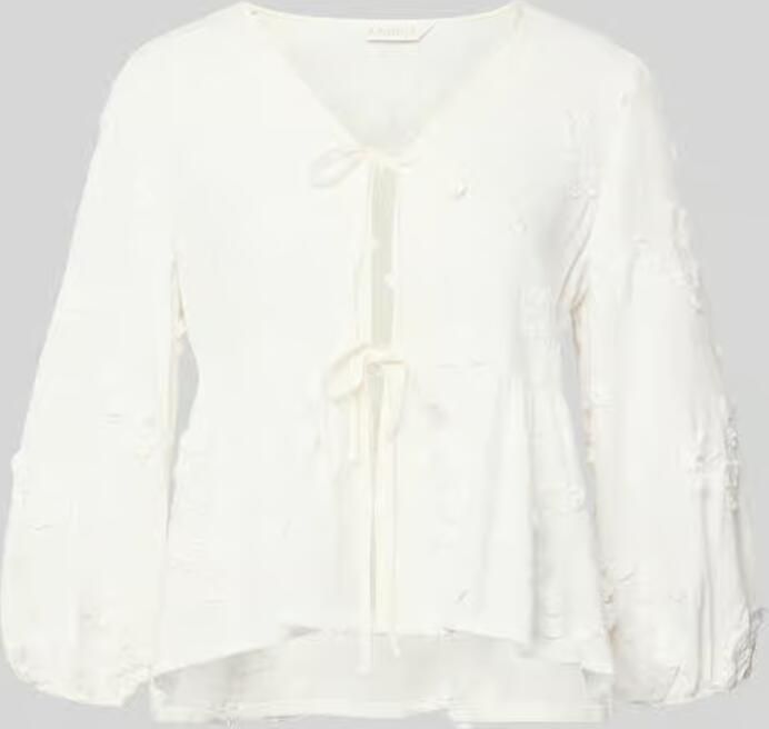 Apricot Regular fit blouse van mix van viscose en linnen met vetersluiting