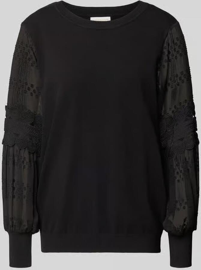 Apricot Regular fit blouse van viscosemix met opengewerkt stitching - Foto 3
