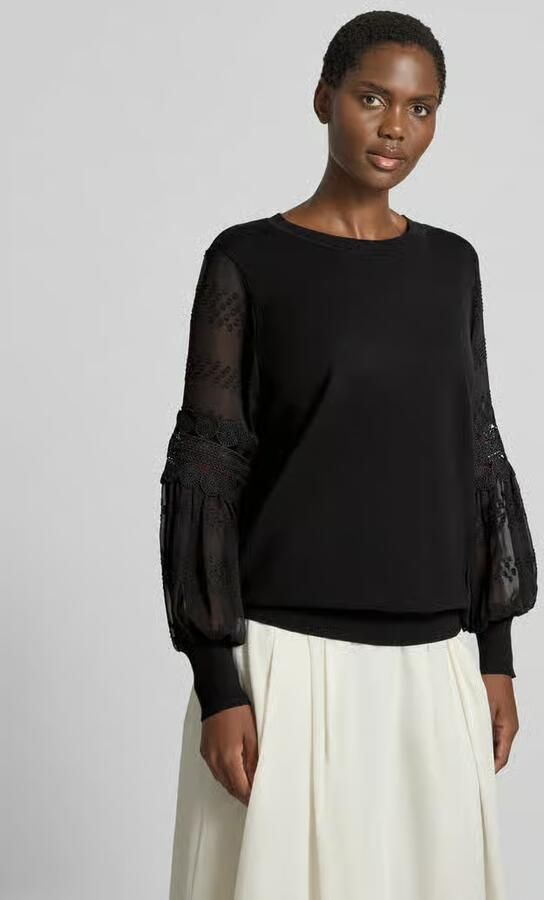 Apricot Regular fit blouse van viscosemix met opengewerkt stitching - Foto 4