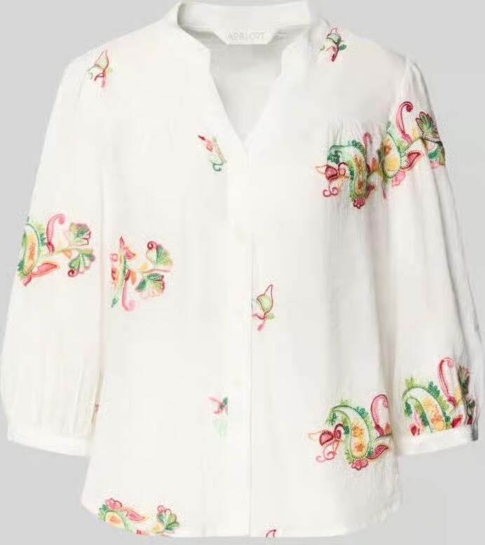 Apricot regular fit blouse van viscosemix met stitchings - Foto 2