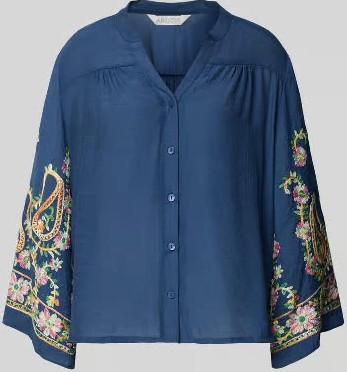 Apricot regular fit blouse van viscosemix met stitchings - Foto 3