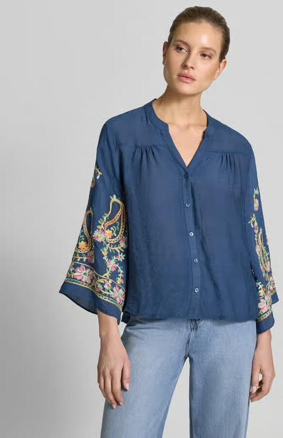 Apricot regular fit blouse van viscosemix met stitchings - Foto 4
