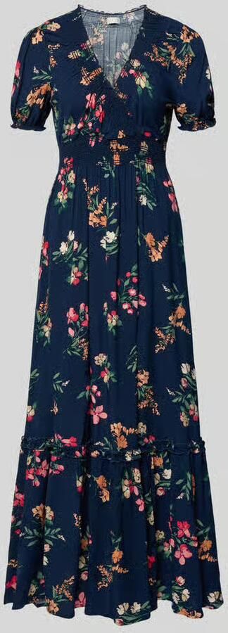 Apricot regular fit maxi-jurk van pure viscose met V-hals - Foto 3