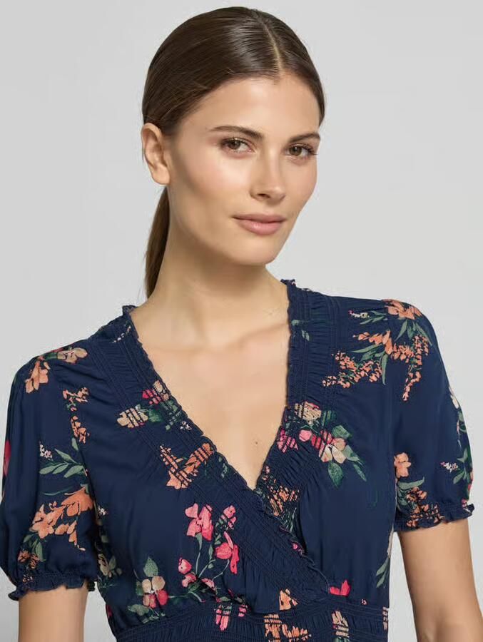 Apricot regular fit maxi-jurk van pure viscose met V-hals - Foto 2