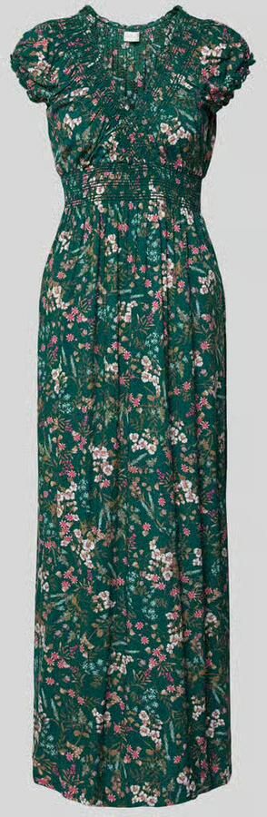 Apricot regular fit maxi-jurk van pure viscose met V-hals - Foto 2