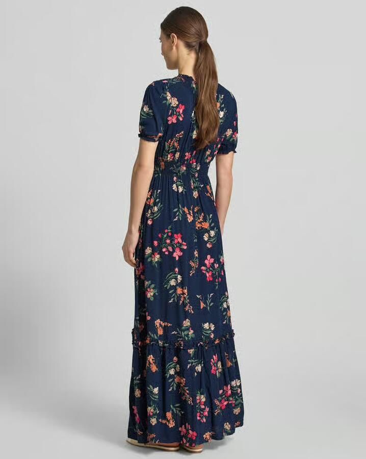 Apricot regular fit maxi-jurk van pure viscose met V-hals - Foto 3