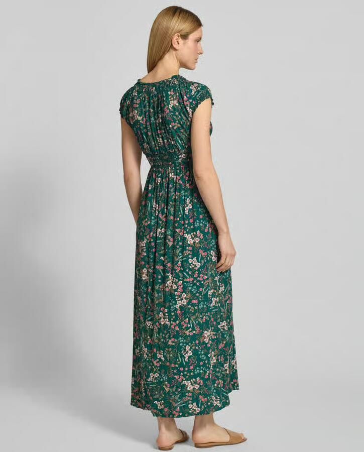 Apricot regular fit maxi-jurk van pure viscose met V-hals - Foto 3