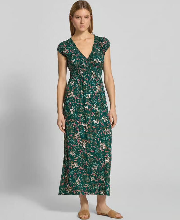 Apricot regular fit maxi-jurk van pure viscose met V-hals - Foto 2