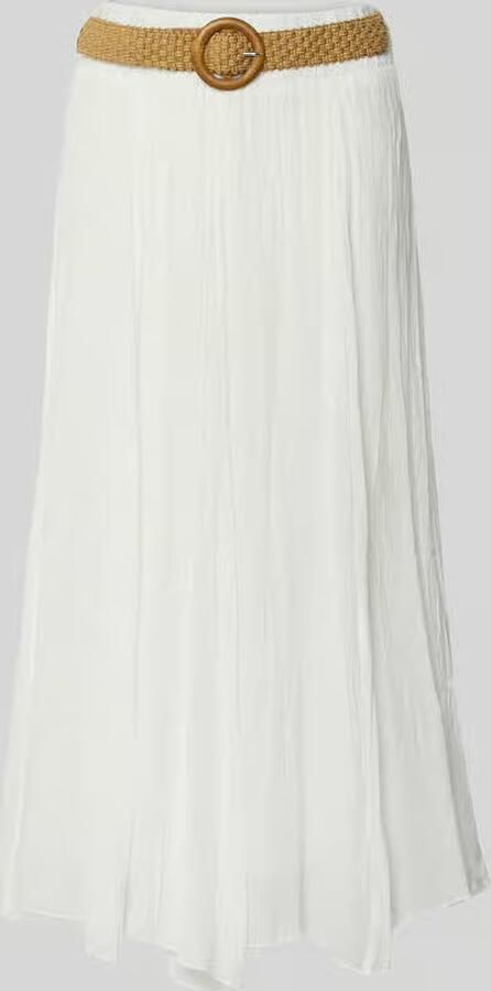 Apricot regular fit midirok van viscosemix met riem - Foto 2