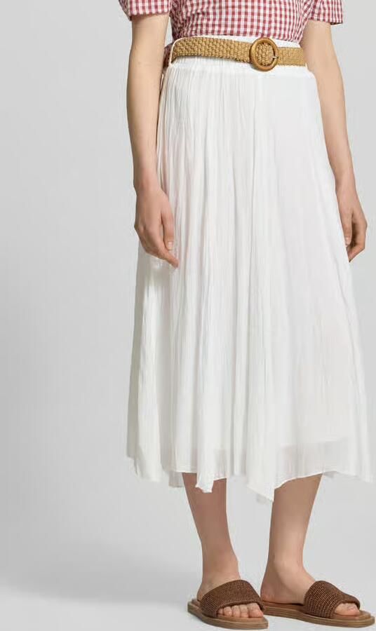 Apricot regular fit midirok van viscosemix met riem - Foto 3