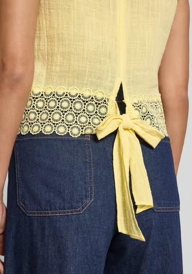 Apricot regular fit top met ajourstitching