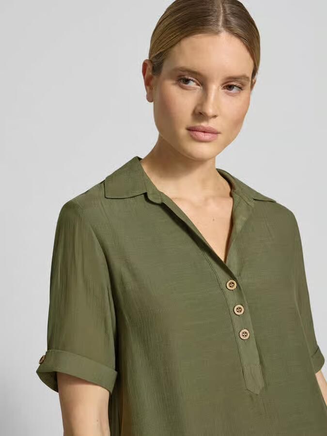 Apricot relaxed fit blouse van viscosemix met platte kraag