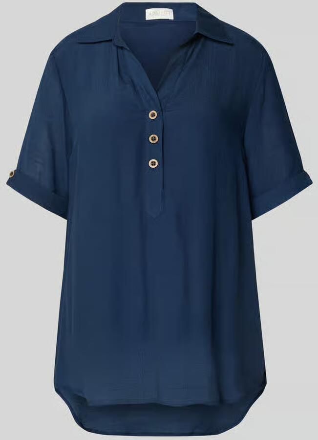 Apricot relaxed fit blouse van viscosemix met platte kraag - Foto 2