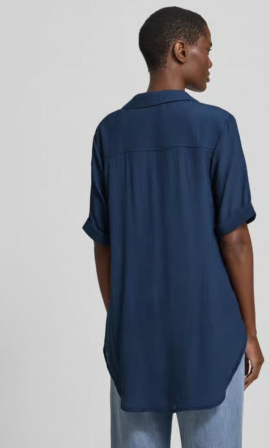Apricot relaxed fit blouse van viscosemix met platte kraag - Foto 6