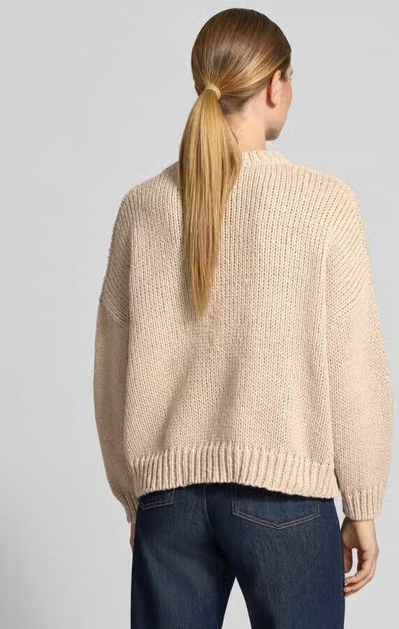 Apricot relaxed fit gebreide pullover met bloemenborduursel - Foto 2