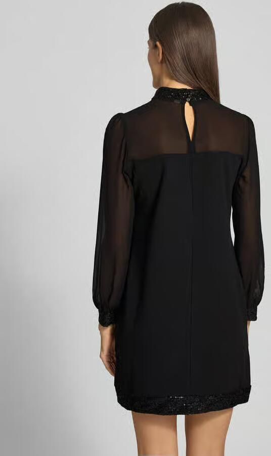 Apricot Semi-transparant mini-jurk met pailletten