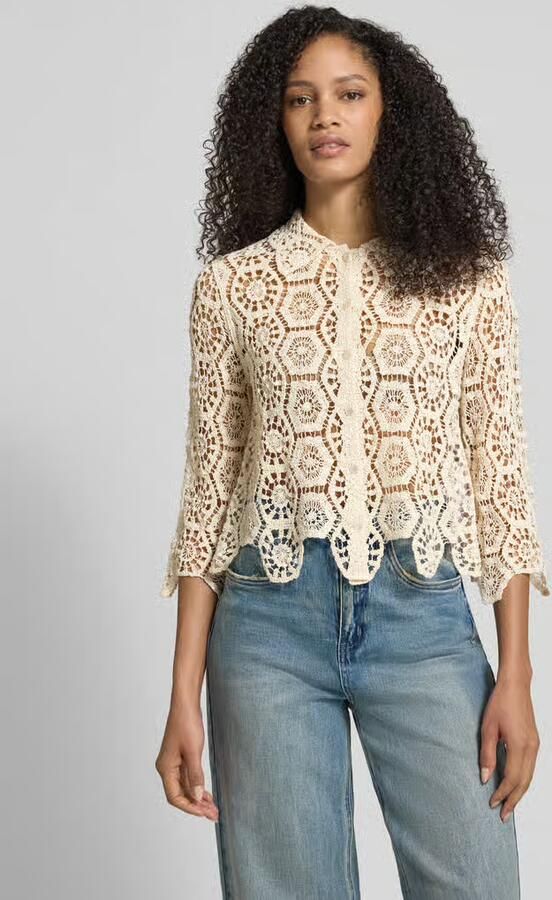 Apricot Slim fit blouse van gehaakt kant - Foto 3