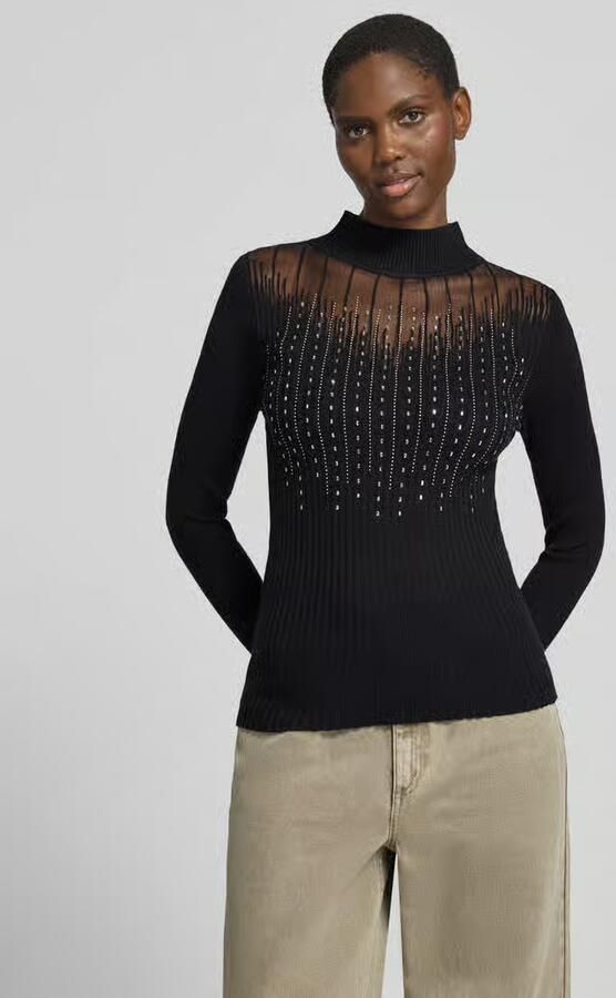 Apricot Gebreide pullover met siersteentjes - Foto 3