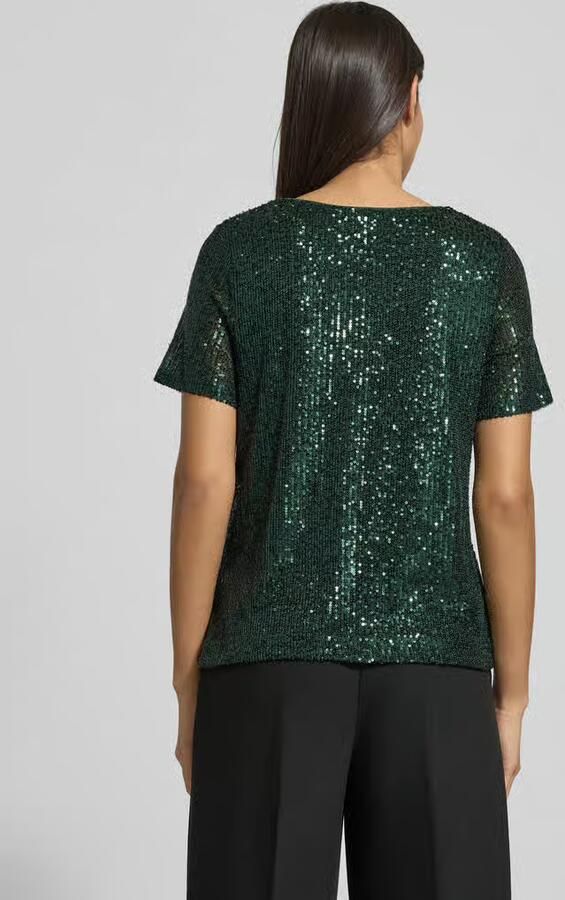 Apricot T-shirt met pailletten