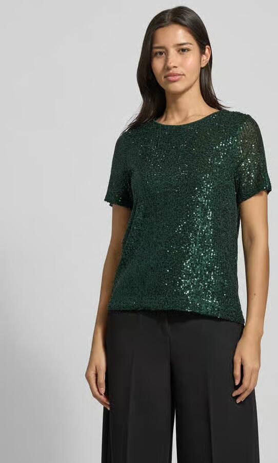 Apricot T-shirt met pailletten - Foto 2