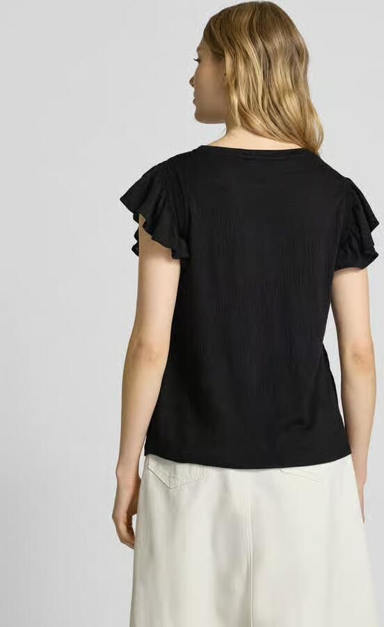 Apricot T-shirt met structuurmotief