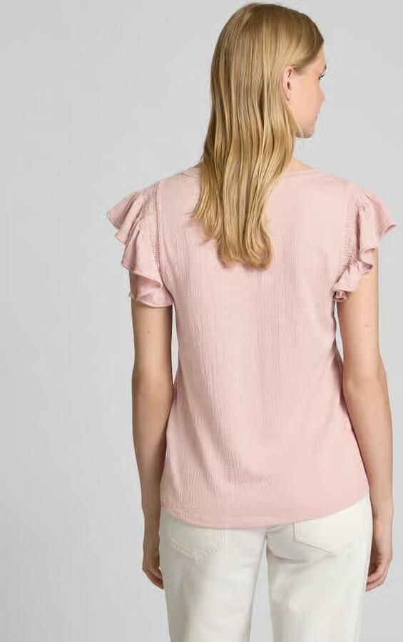 Apricot T-shirt met volants