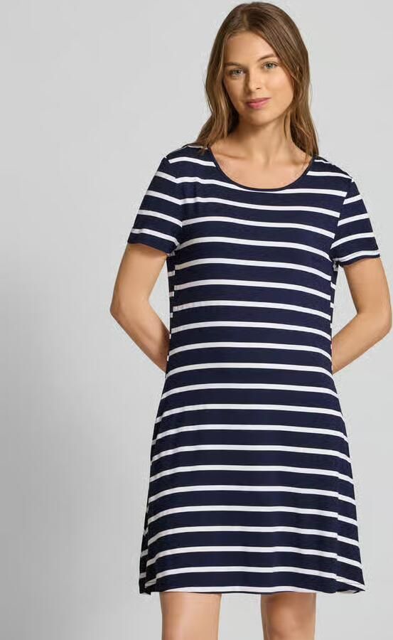 Apricot T-shirtjurk van viscose met ronde hals - Foto 2