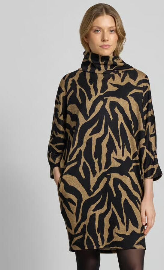 Apricot Relaxed fit gebreide jurk met wijde col - Foto 2