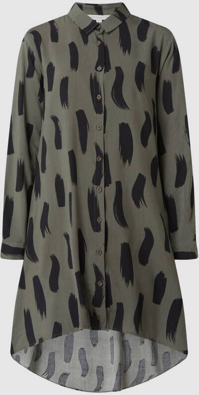 Apricot Overhemdjurk van viscose met all-over motief