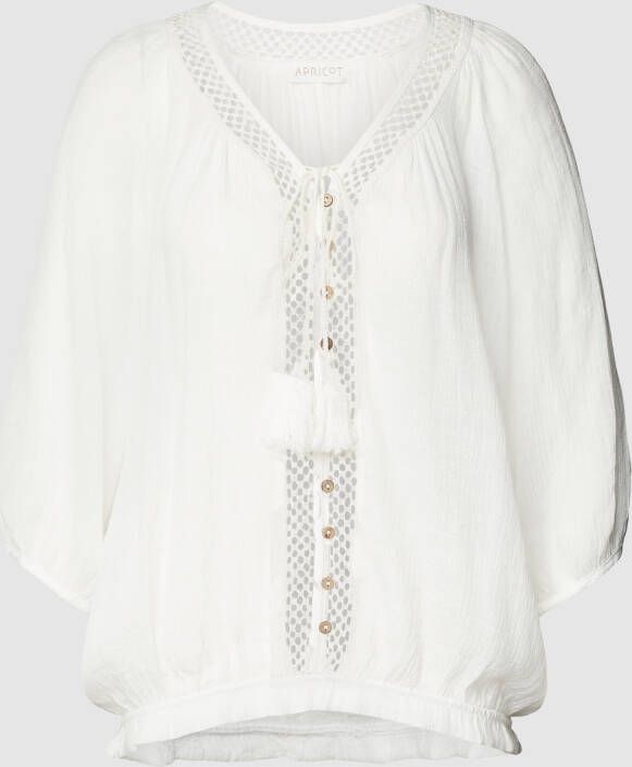 Apricot Blouseshirt met vetersluiting