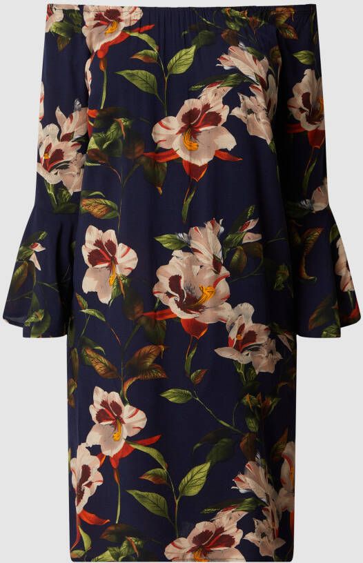 Apricot Off shoulder-jurk met bloemenmotief