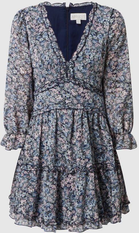 Apricot Mini-jurk met all-over motief en ruches