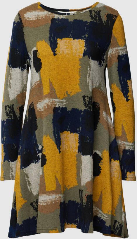 Apricot Knielange jurk met all-over motief
