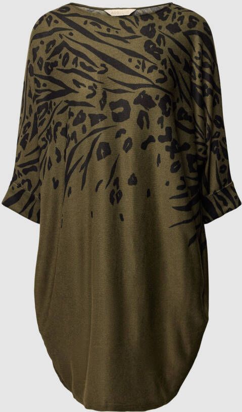 Apricot Knielange jurk met all-over motief