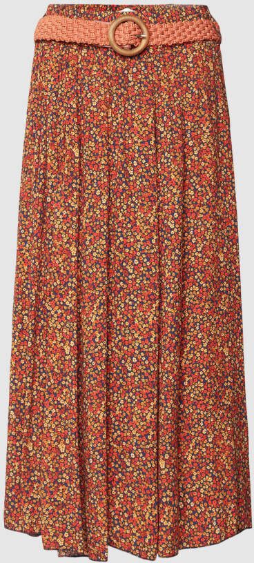 Apricot Midirok met bloemenmotief