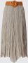 Apricot Midirok met stoffen ceintuur - Thumbnail 1