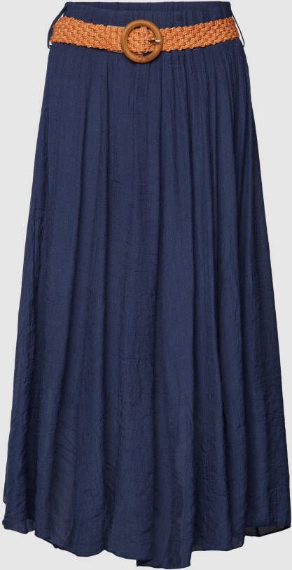 Apricot Midirok met riem in gevlochten look
